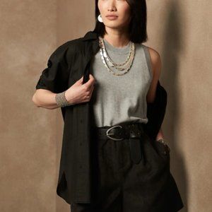 Banana Republic Women's Gray Shell Tank Sz Small